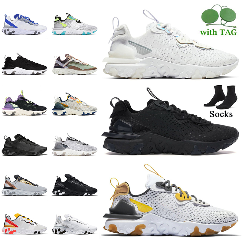 

OG Running Shoes React Vision Women Men Element Undercover 55 87 Sneakers Epic Black White Iridescent Honeycomb Tour Yellow Desi, D49 undercover green mist 36-45