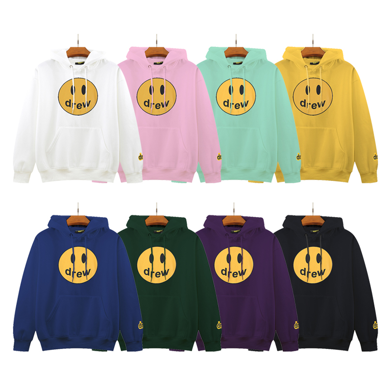 

Drew House Mens and Womens Hoodie Smile Printing Long Sleeve Couples Hoodies Style Winter Sweatshirts Asian Size M-XXL, Black