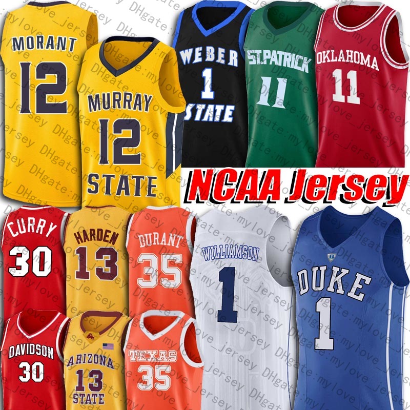 

NCAA Zion 1 DUKE Williamson Jersey Murray State University Trae Kyrie Damian Young Irving Lillard Jersey Kevin Durant