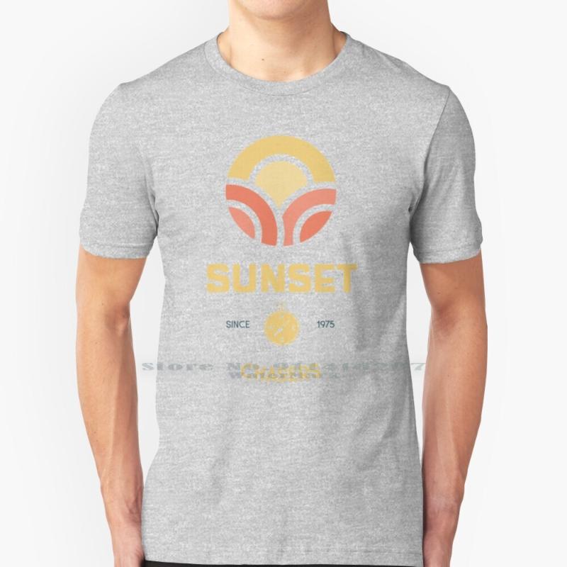 

Trendy Leisure Men's T-Shirts Sunset Followers Pretty Artistic Tees Shirt Sunrise Sundown Dawn Attractive Short Sleeve Tops, Mlongsleeve-white