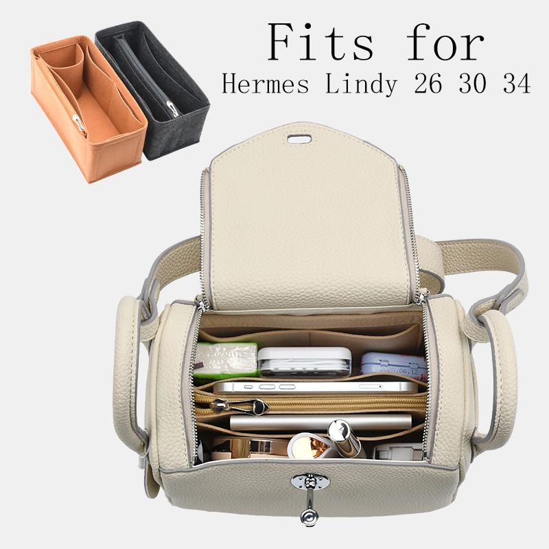 

Bag Parts & Accessories Makeup Handbag Organizer Lady Inner Purse Portable Cosmetic Inside Bags 3 Colors Women Insert For H Lindy 26 30 34, Black