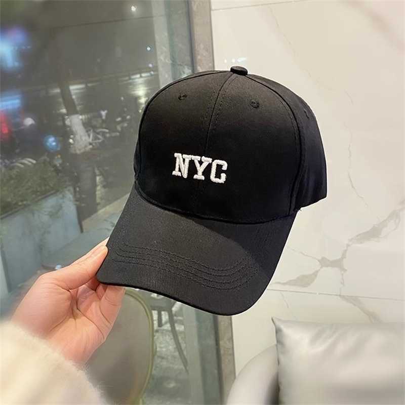

Hat men women Korean br ins cap spring and summer fashion sun hat NYC letter Embroidered Baseball Cap, Black