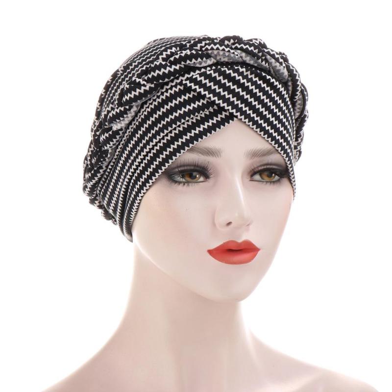 

Beanie/Skull Caps Muslim Women Silk Braid Pre Tied Turban Hat Headscarf Cancer Chemo Beanie Cap Headwear Head Wrap Hair Accessories, Black