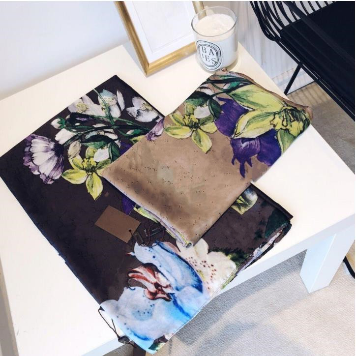 

2022 Silk Scarves for Women High Quality Fashion Flower Printed Scarfs 180x90cm Pashmina Infinity scarf Ladies Shawls Bikini Cover S991