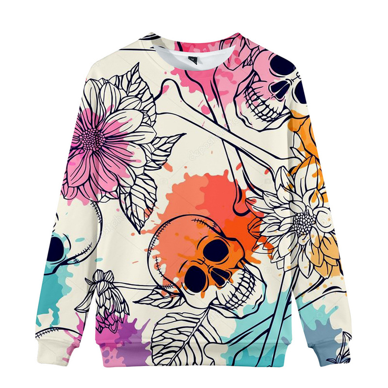 

Plant print cartoon boy girl T-shirt 3D printing animal print T-shirt long-sleeved shirt color clothes children's top, Blue