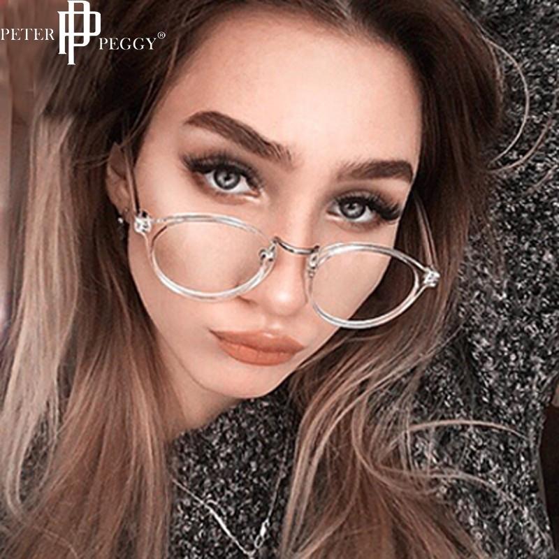 

Fashion Sunglasses Frames Round Eyeglasses Women Leopard Plastic Frame Glasses Vintage Transparent Optical Lens Prescription Eyewear