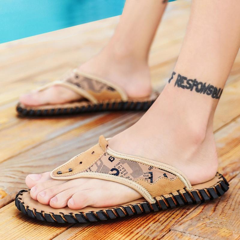 

Slippers Men Flip Flops Outdoor Breathable Beach Flat Designer Summer Shoes Fashion Slides Rubber Zapatos Hombre, Black