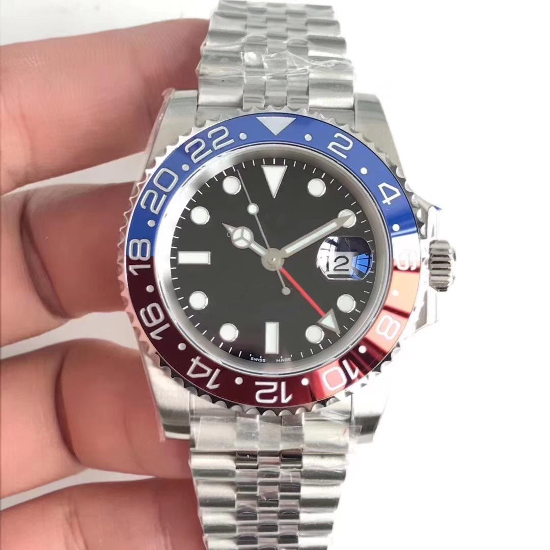 

Top Basel World GMF 904L 40MM GMT II Mens Watch Automatic cal.2836 Ceramic Bezel 126710BLNR Watches With Box LLS-FK, Watch box