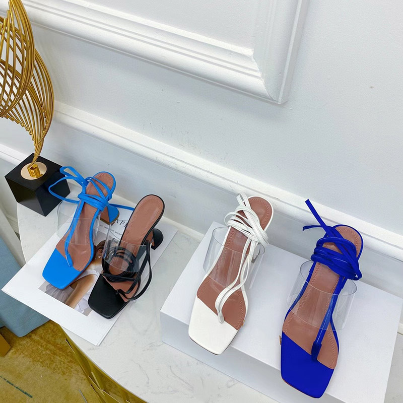 

Womens Sandals European And American-Style Flip Flops Lace-up Super High Heels Summer shoes Ankle Strap, Blue