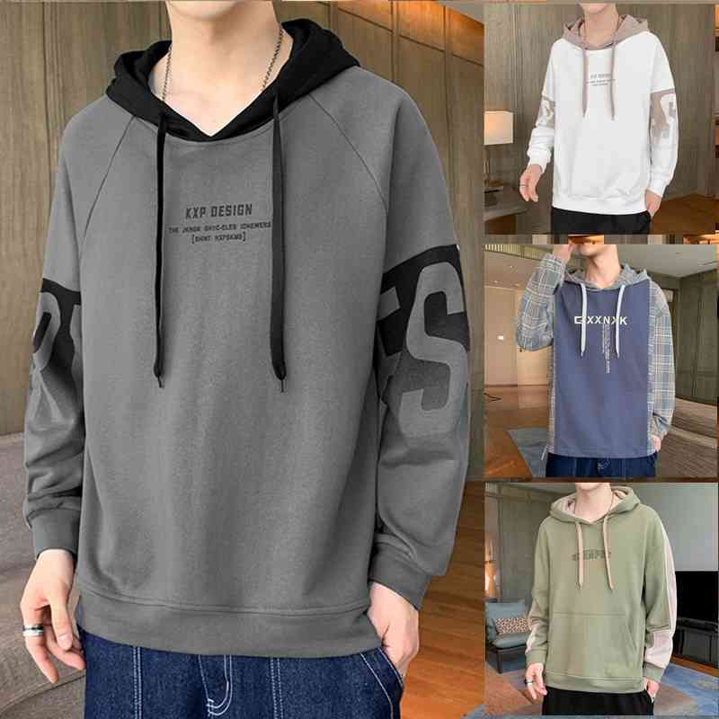 

Men's sweater spring and autumn new casual youth bottoming hooded long sleeved shirt fashion men's wear, Light grey 190
