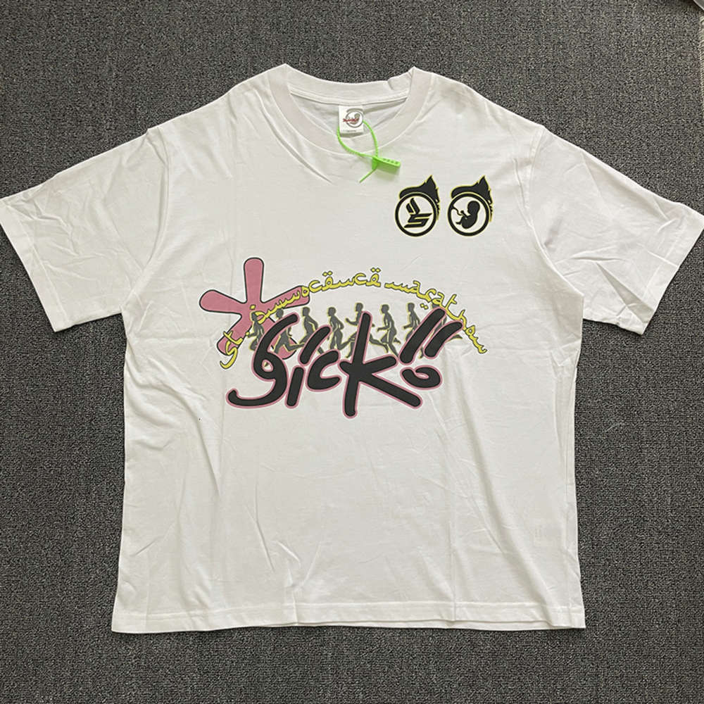 

t shirt 2021SS Summer Style T-Shirts Men Women White Cats Sicko.1993 Top Tees Hip Hop Oversized Sicko T-shirt, White;black