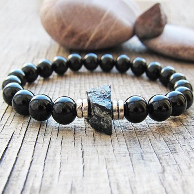 

Beaded, Strands Schorl Bracelet Raw Black Tourmaline Men Base Chakra Balance