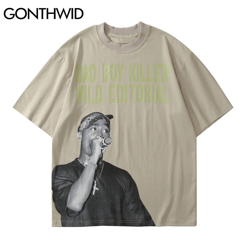 

Oversized T-Shirts Hip Hop Rapper Punk Rock Gothic Tees Shirts Streetwear Fashion Casual Harajuku Cotton Tshirts Tops 210602, Gray