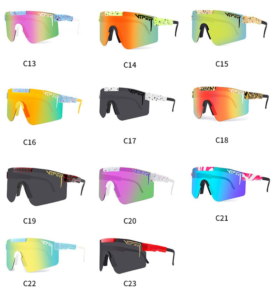 

PIT VIPER Riding Polarized Sunglasses Goggles For Men Women Unisex UV400 Adjustable Temple Outdoors Sports Running Electroplated Colorful Fahsion, White;black