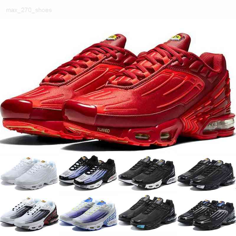 

Mens Running Shoes TN Plus 3 trainers ultra triple red black white Game Royal Hyper Blue Iridescent Womens sports sneakers, #4 black white 40-45