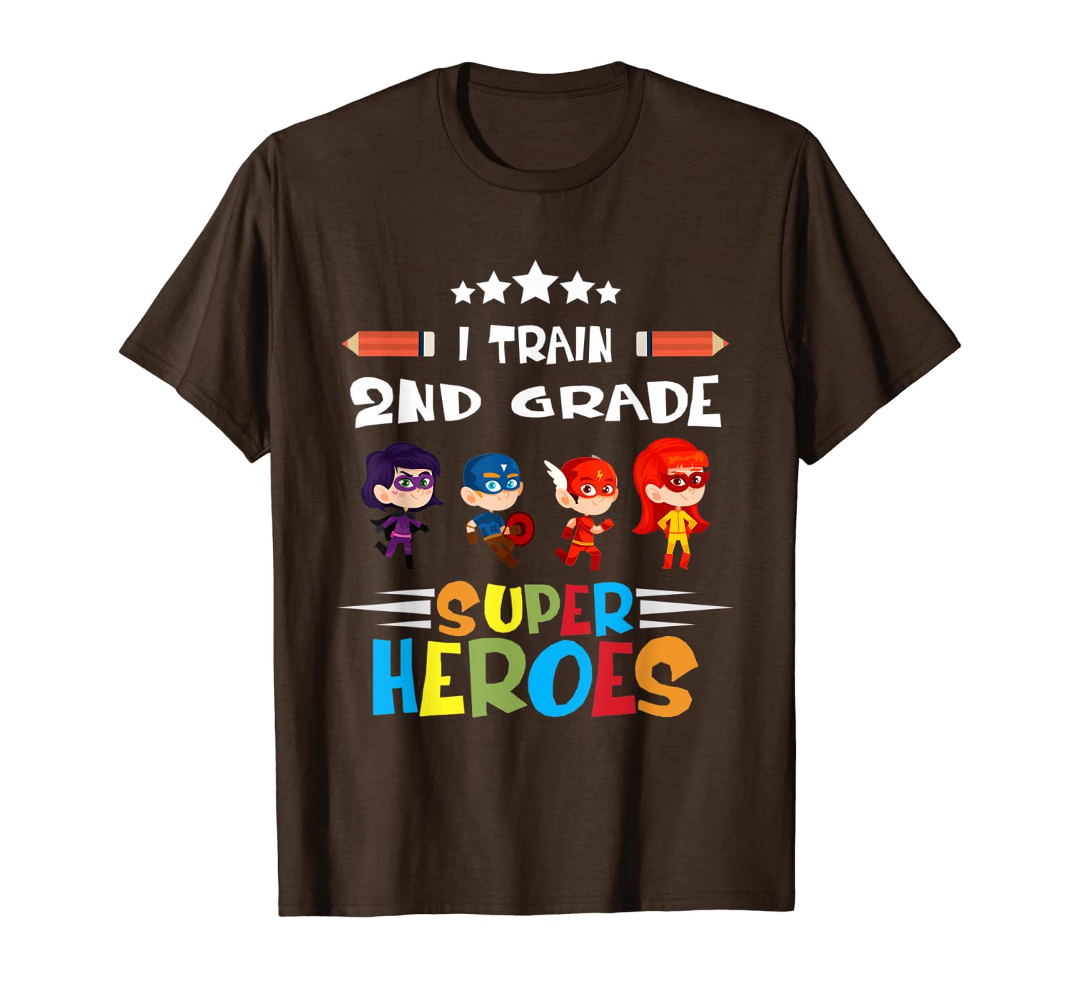 

i train 2nd grade super heroes teacher team gift t shirt, White;black