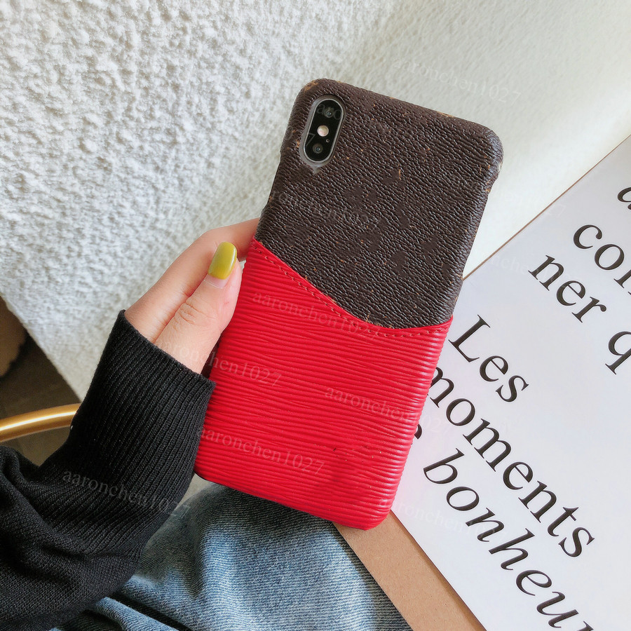 

L Fashion Pattern Designer Phone Cases for iphone 12 11 pro max XS XR X 7plus 8plus Plus Leather Card Holder Luxury Cellphone Case Coque Fundas