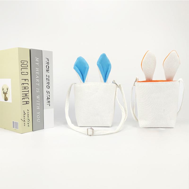 

Gift Wrap Arrival Happy Easter Basket Canvas Egg Children's Bucket DIY Cute Tote Bags Kids Bag