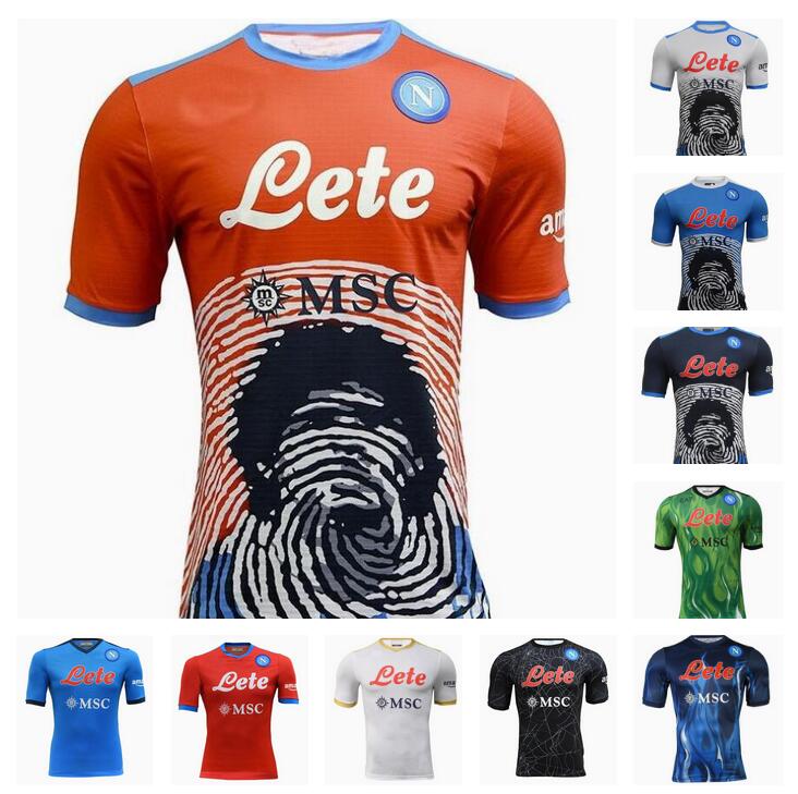

21 22 Napoli soccer jerseys Naples Maradona Special red Halloween football shirt 2021 2022 KOULIBALY H.LOZANO camiseta de fútbol INSIGNE maillot foot MERTENS camisa
