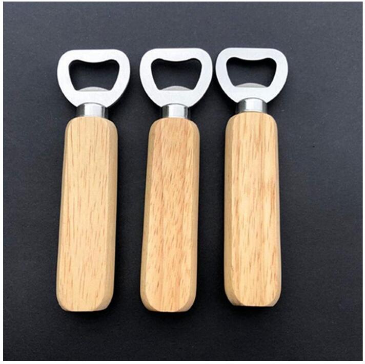 

Wooden Handle Beer Bottle Opener Stainless Steel Wine Bottles Openers Kitchen Bar Tools Accessories YFA3126
