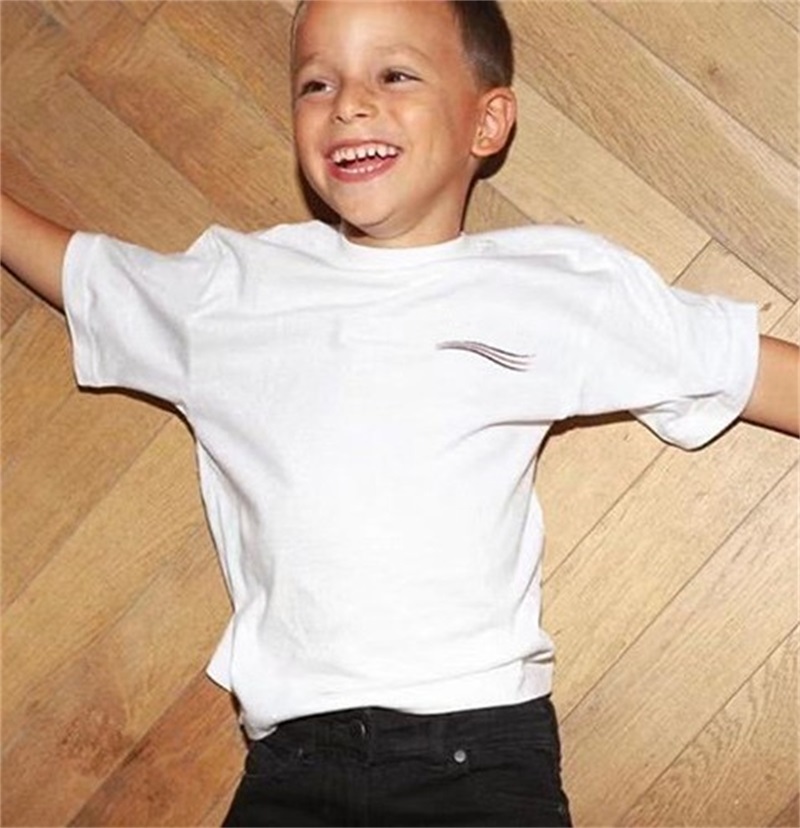 

Kids Fashion T-shirts Letter Printed Boys Girls T-shirts Chidlren Unisex Short Sleeve Tops Tees Solid Color White Color 815 X2