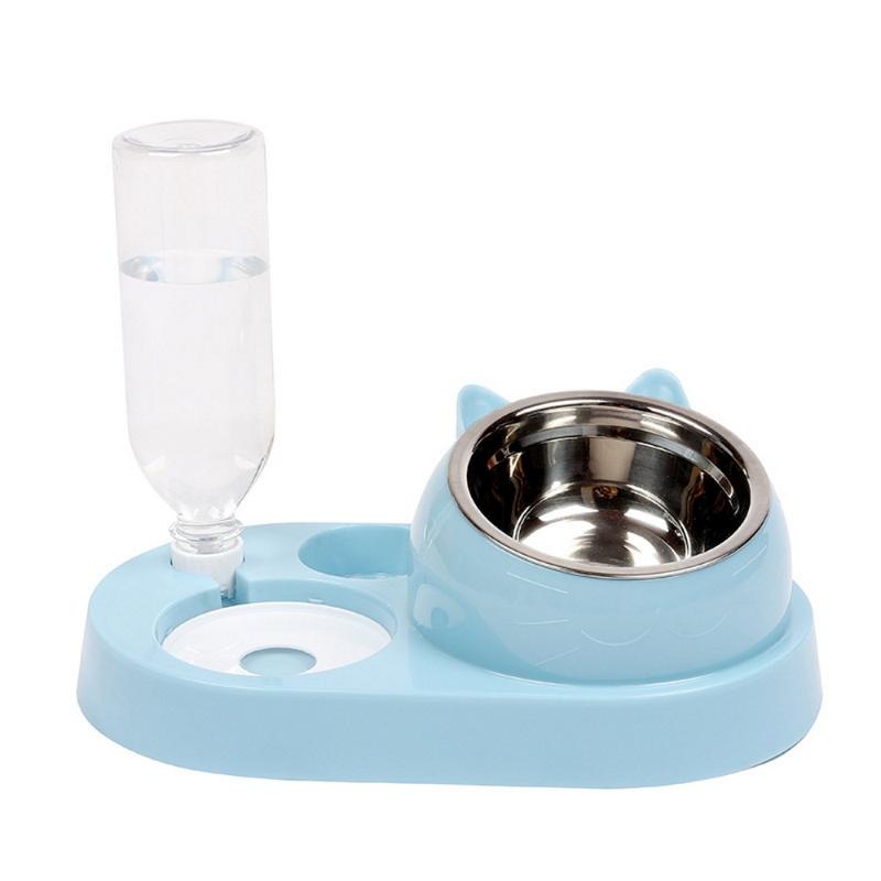 

Cat Bowls & Feeders Feeder Automatic Pet And Drinkers Food Container For Dogs Cats Stainless Steel Feeding Supplies