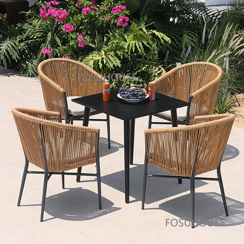 

Camp Furniture Modern Outdoor Rattan Chair For Courtyard Garden Balcony Three-piece Suit Waterproof Terrace Plastic Tables
