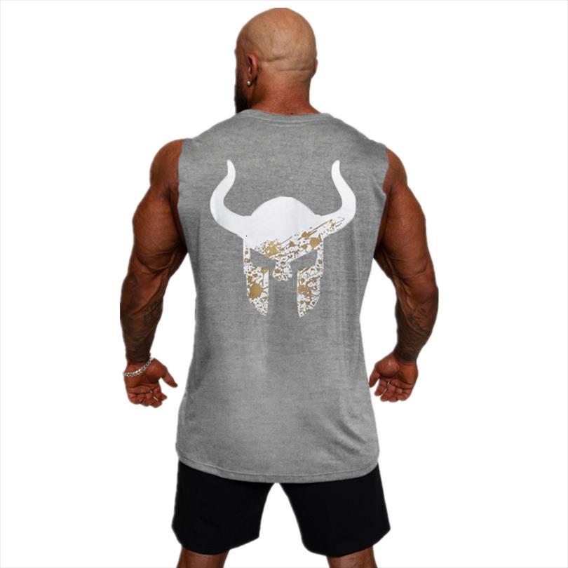 

tank men sleeveless cotton shirts running gyms fitness workout bodybuilding summer fashion jogger vest clothe, White;black