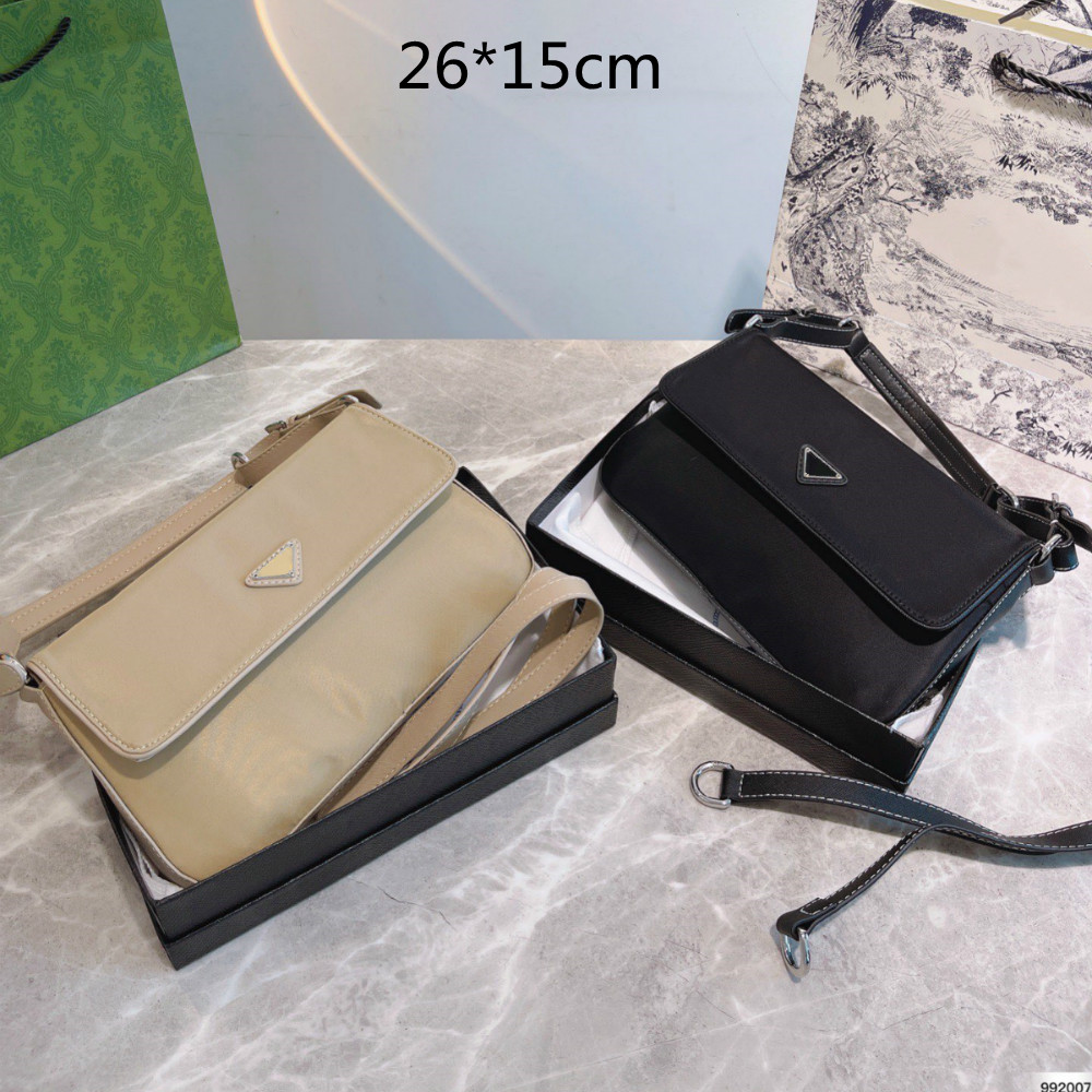

Fashion Women Handbags Baguettes Designer Crossbody Shoulder Bags Small Luxury Nylon Purses Hobos Triangle Black & Khaki Envelope Bag, This price option is not for sale.
