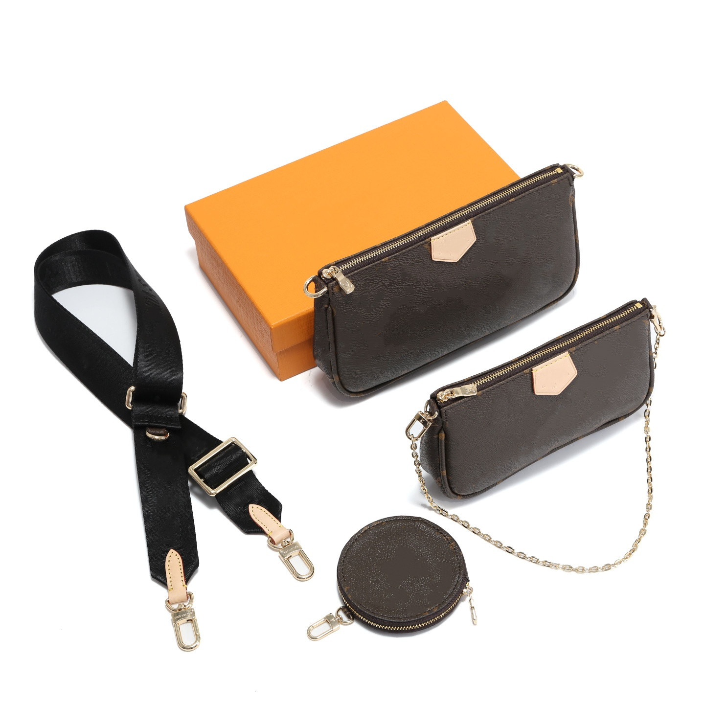 

Top quality mini 3-piece set woman luxes designers crossbody bags wallet backpack handbags purses card holder bag shoulder tote