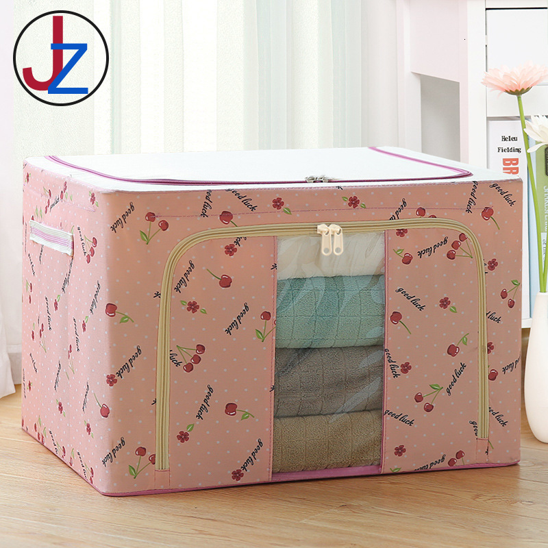 

Home Storage Boxes Bins 72l Oxford fabric steel frame foldable clothing quilt finishing
