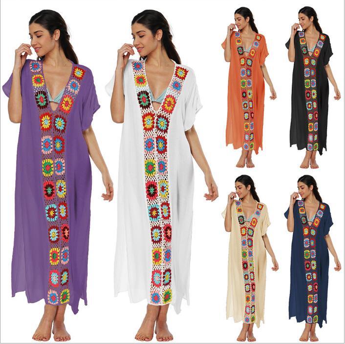 

bikini cover-ups women swimwear beach dress sunscreen swimdress seaside shawl wraps summer loose blouse smock feminino blusas b4399, White;black