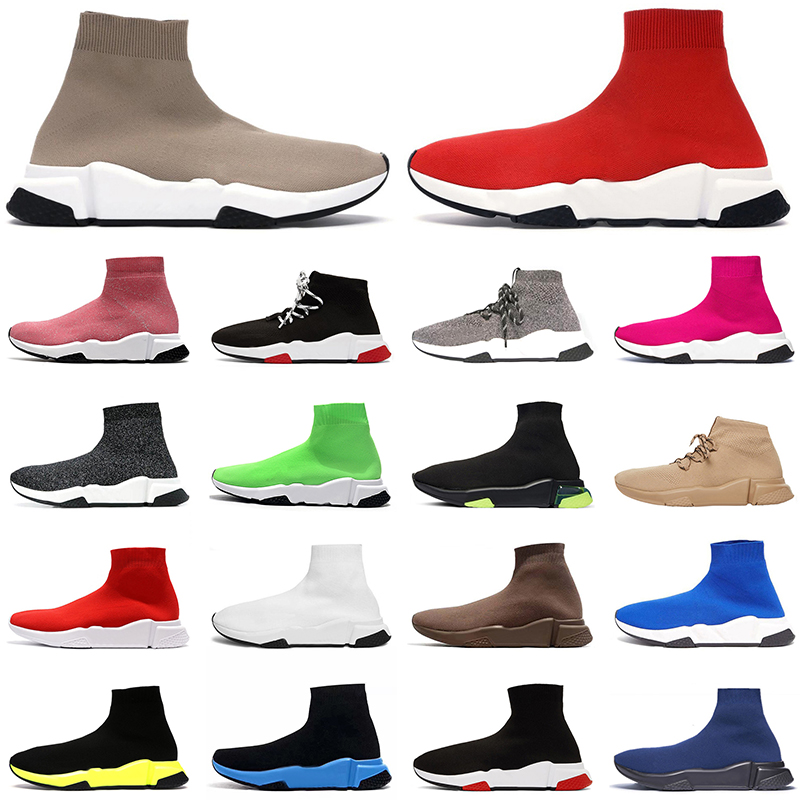 

2021 Top Quality Socks Shoes Sneakers Mens Women Triple S Black ALL White Off Blue Red Beige Flat Sports Luxurys Vintage Trainers Boost Sock 36-45, #b43