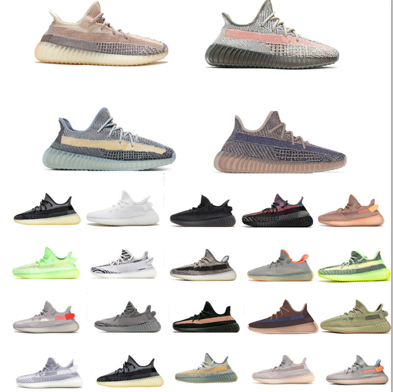 

2021 Kanye West Static Black Refective Ash Blue Running Shoes Israfil Cinder Desert Sage Earth Tail Light Zebra Womens Mens Trainers Size 36 -48, Customize