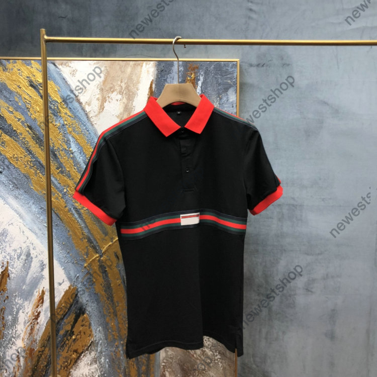 

2021 new summer Europe designer t shirt top Quality screw Cotton POLO Embroidery letter print t shirts designer Strip print t-shirt tee, White;black