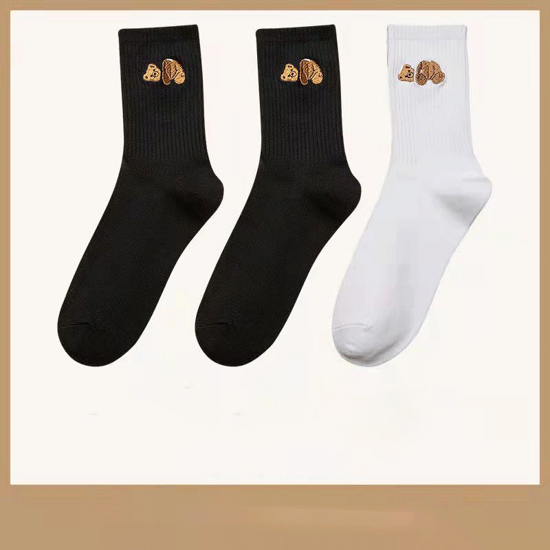

Designer Luxury Palm Socks 2 Colour Fashion Angel Women And Men Casual PA Beheaded Bear Breathable Basketball Football 3 Pairs Sock With Box