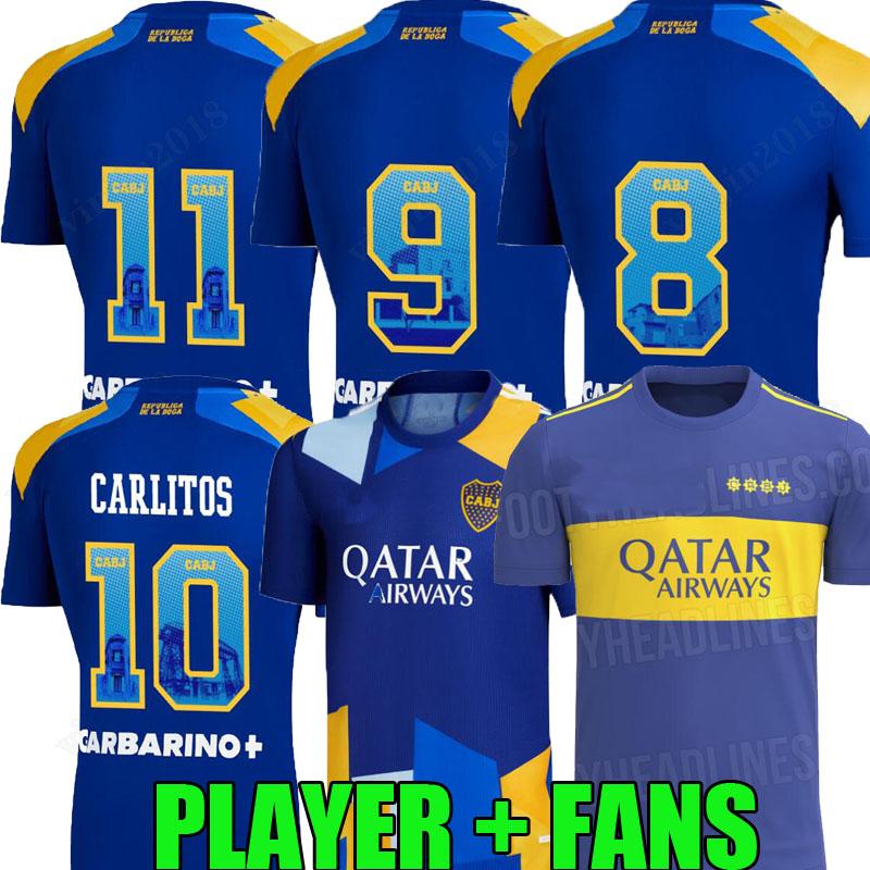 

2021 2022 Boca Juniors soccer jerseys HOME FANS Player version third away 21 22 MARADONA TEVEZ GAGO OSVALDO CARLITOS Pavon SALVIO PEREZ DE R, Black;yellow