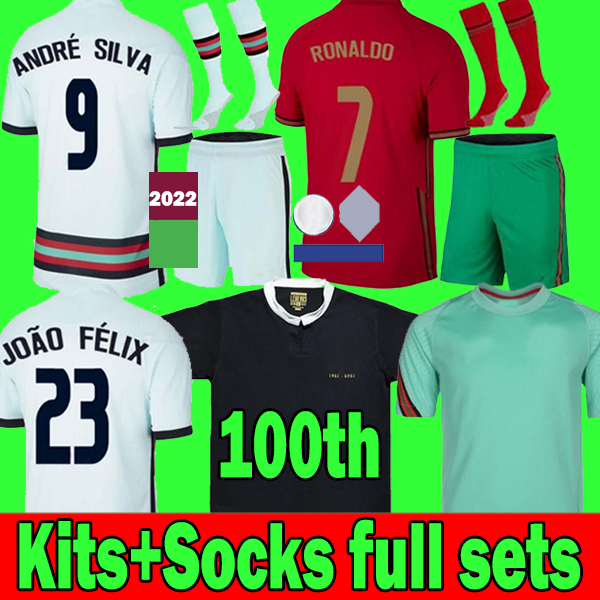 

16-4XL 22 23 FERNANDES DIOGO Soccer jerseys Por 100th Portuguese Training Bruno Fernandes 2022 2023 Andre Silva Joao Felix NEVES Men kids Kits Socks Football shirt, 22 23 away patch