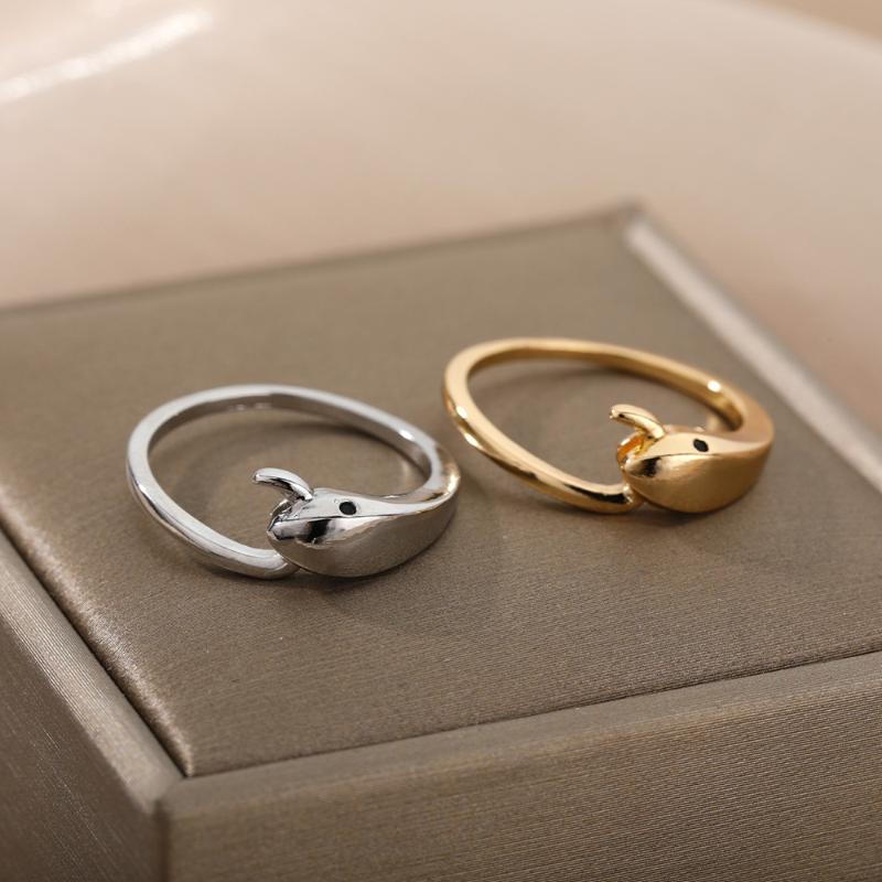 

Wedding Rings Punk Snake Finger For Women Men Gold Stainless Steel Adjustable Animal Ring Goth Party Jewelry Accessories BFF 2021, Slivery;golden