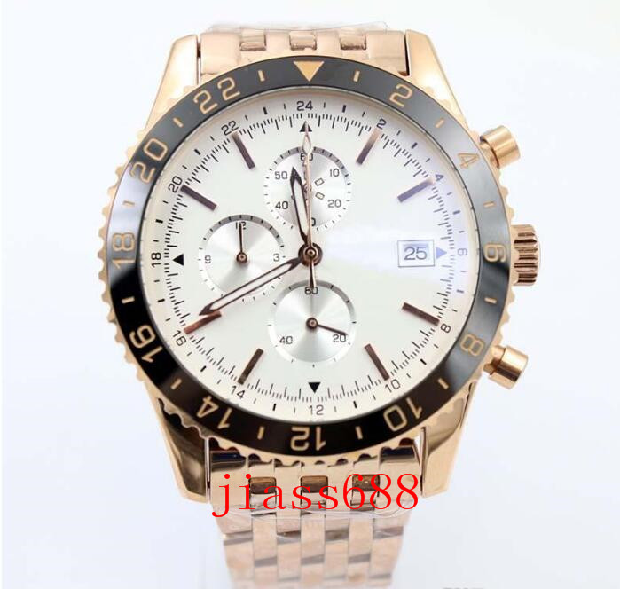 

men's rose gold stainless wristwatches online steel ashion 46mm ceramics quartz aviation flight series y2431012.be10.443a, Slivery;brown