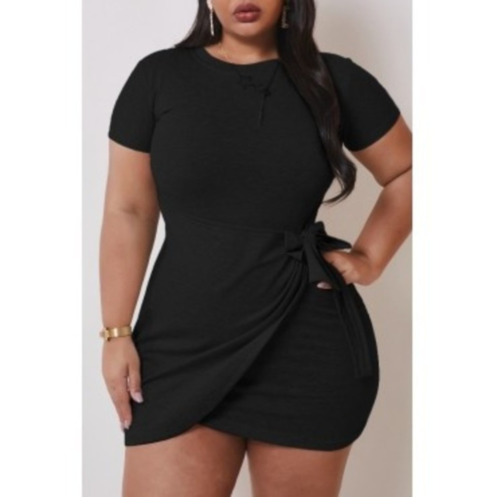 

Casual Dresses solid drs 078#, Black