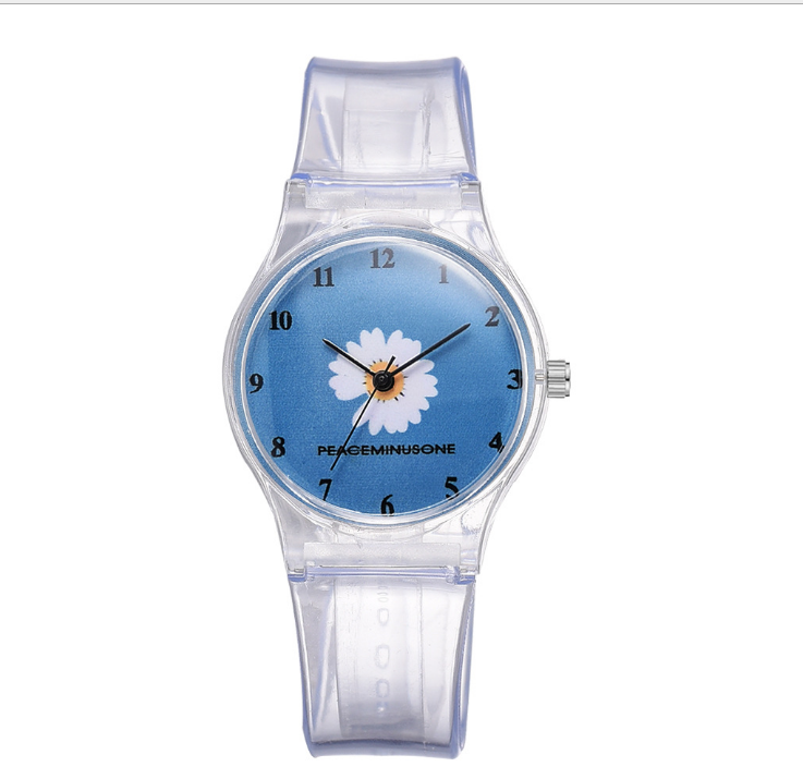 

Small Daisy Jelly Watch Students Girls Cute Cartoon Chrysanthemum Silicone Watches Pin Buckle Delicate Wristwatches, No send watch for shipping