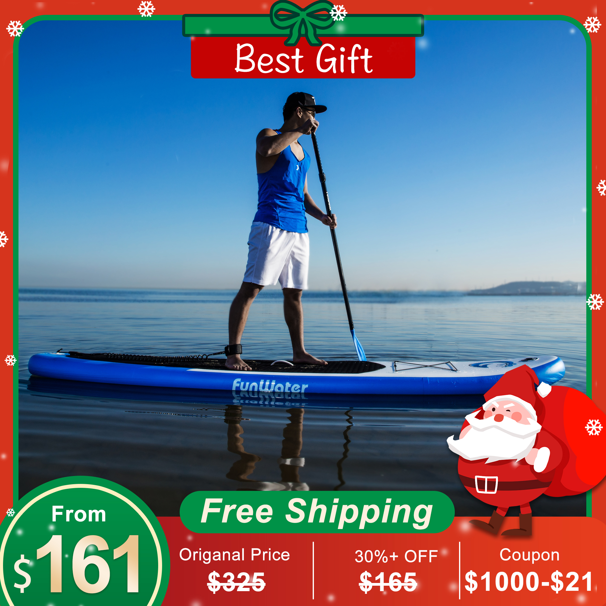 

FUNWATER US&CA&EU Warehouses DropShipping Delivery Within 7 Days surfboard 335*82*15cm inflatable wholesale sup stand up paddle board water sport surfing
