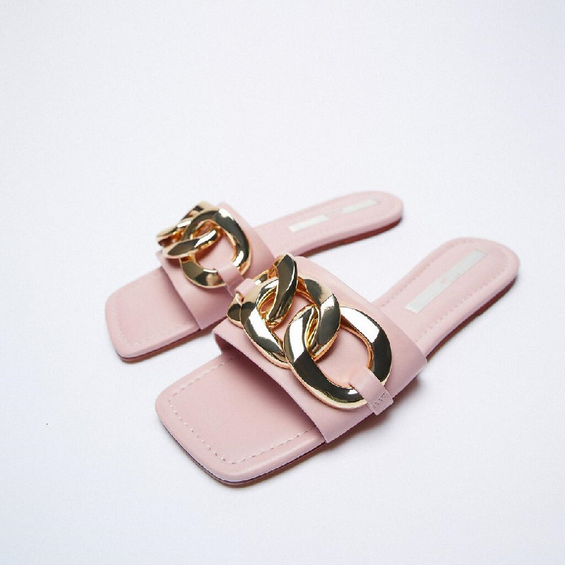 

Sandals Classic everyday black-decorated female slippers flat-style British fashion sandals toe square foot comfortable pink holiday G6MZ, 1# shoe box