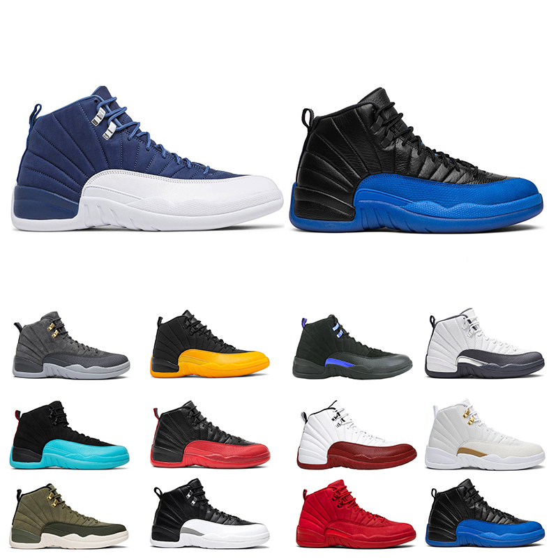

Men Basketball shoes 12s 12 University Gold Dark Grey Flu game Taxi jumpman White sneakers Gamma Blue Gym Red Flight Sport trainer, # 01