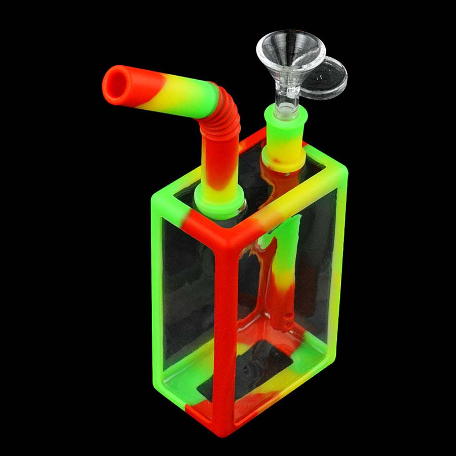 

Glass water pipe silicone bongs smoking pipes oil rigs use for dry herb