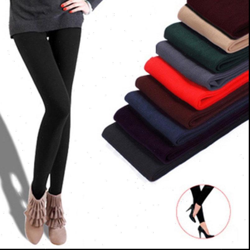 

fashion autumn winter thick womens legging cashmere warm skinny ankle length elastic slim pants, Black