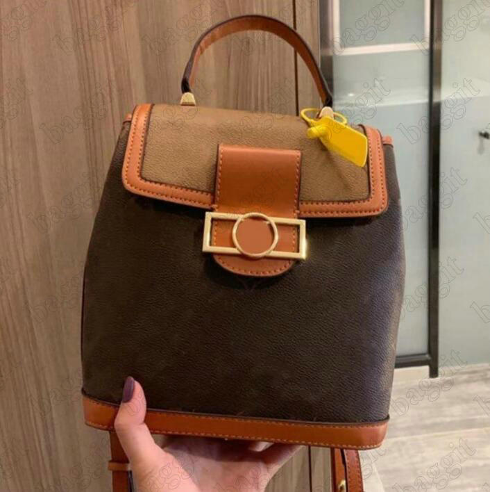 

Dauphine Backpack PM Designer Bags Brown Flower Reverse Monograms Canvas Leather Crossbody Shoulder Casual Handbag Handle Bags Purse Flap, No bag