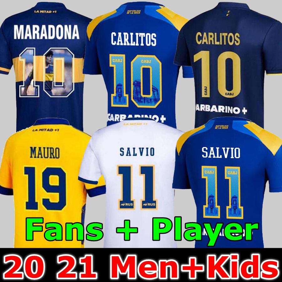 

Fans Player version 20 21 Boca Juniors soccer jersey CARLITOS MARADONA TEVEZ DE ROSSI 2021third home away 3rd 4th thailand football shirt, Black