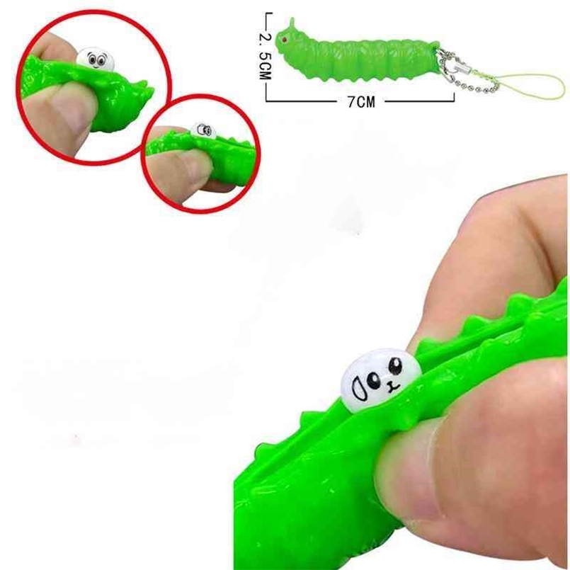 

Finger Bubbles Beans Fidget Push Caterpillars Toy Squeeze Keychain Charms Decompression Vent Small Toys Creative Pendant 2color G62WCJ3